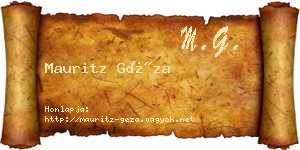 Mauritz Géza névjegykártya