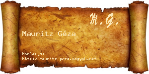Mauritz Géza névjegykártya
